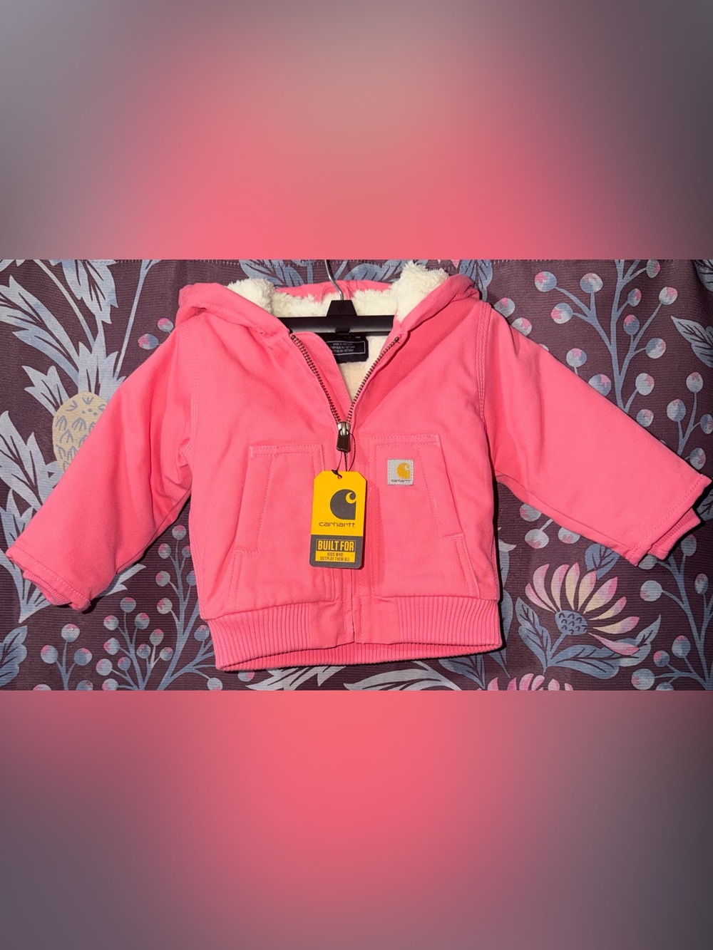 Carhartt Pink Sherpa-Lined Hooded Jacket